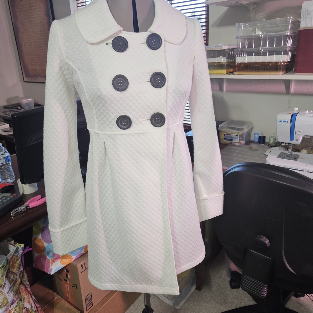Trixxi White Double-Breasted Women's Dress